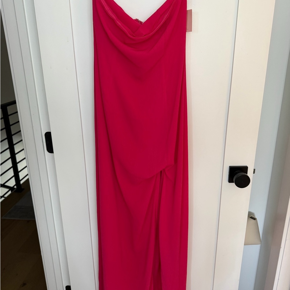 Superdown Strapless Hot Pink Dress